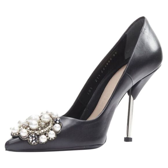 Alexander McQueen pearl metal embellished stiletto pumps - Picture 5 of 6